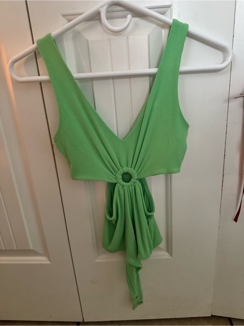 wild fable Lime Green Ring-Front Crop Top